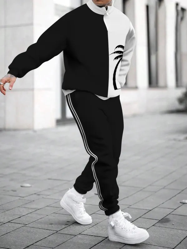 Relaxed Zipper Long Sleeve Two Piece Set