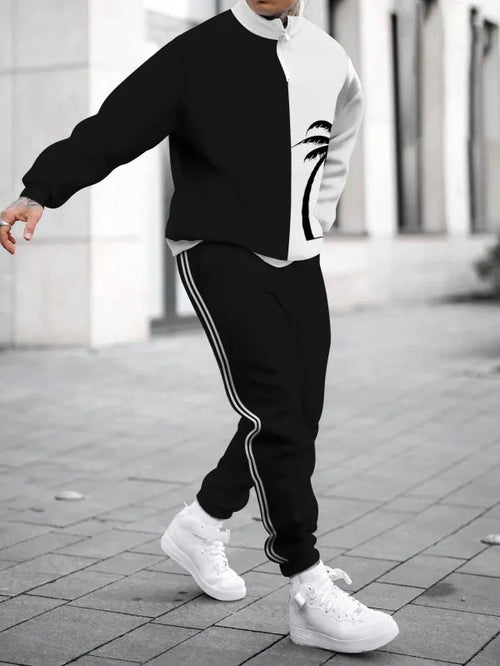 Relaxed Zipper Long Sleeve Two Piece Set