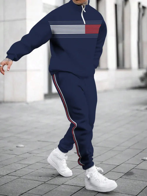 Relaxed Zipper Long Sleeve Two Piece Set