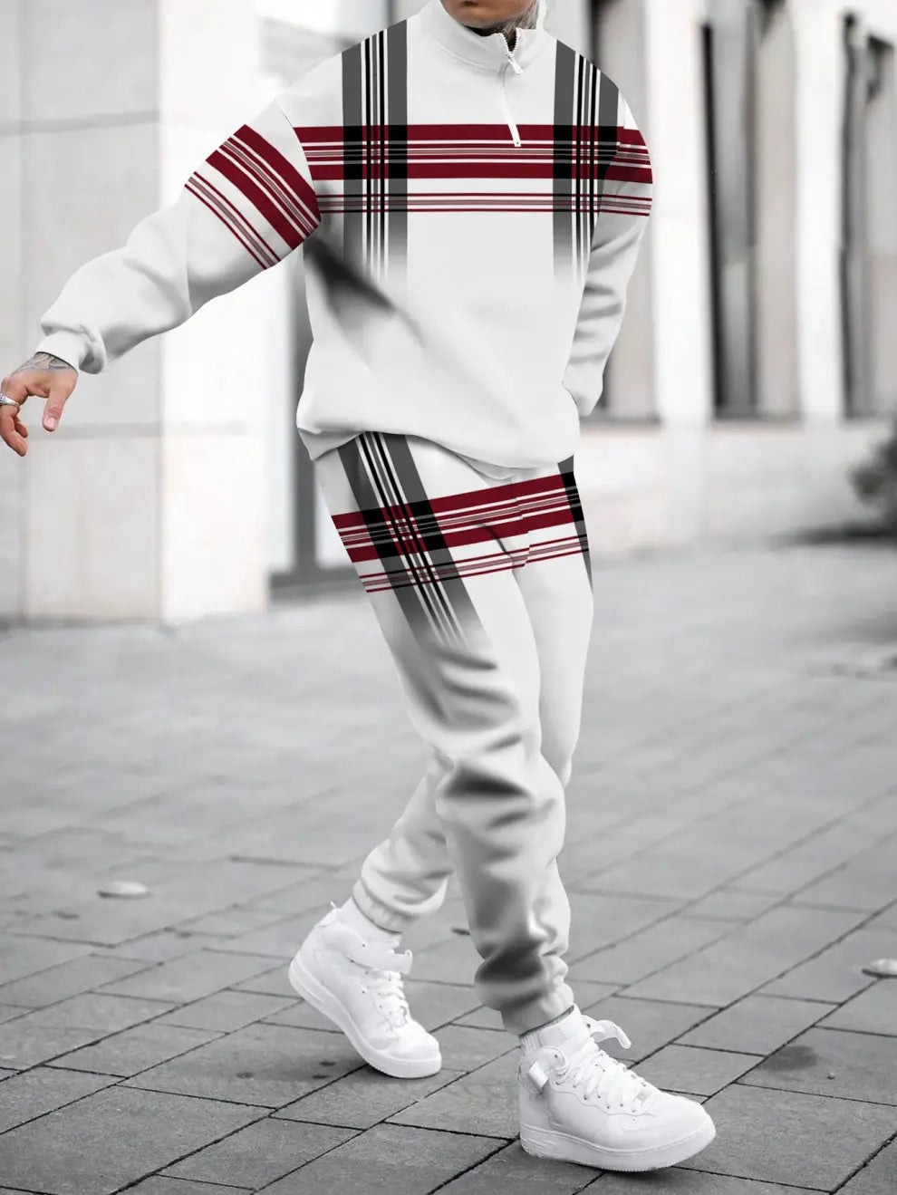 Relaxed Zipper Long Sleeve Two Piece Set