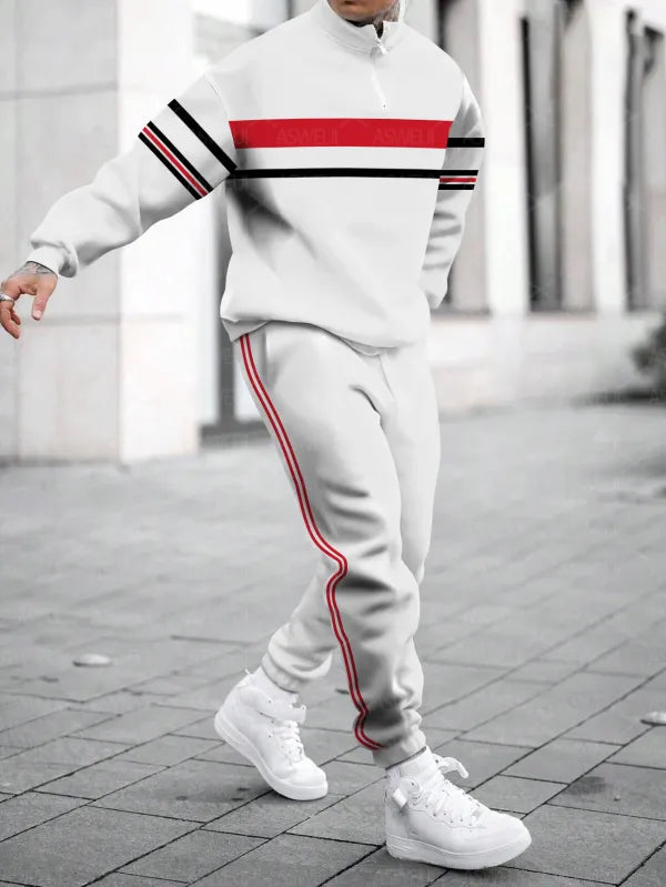Relaxed Zipper Long Sleeve Two Piece Set