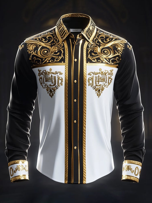 Men's Satin Luxe Long Sleeve Button Down Shirt