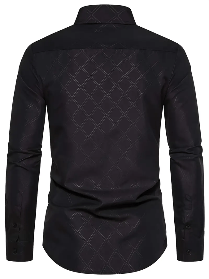 Men's Geometric Design Business Casual Shirt