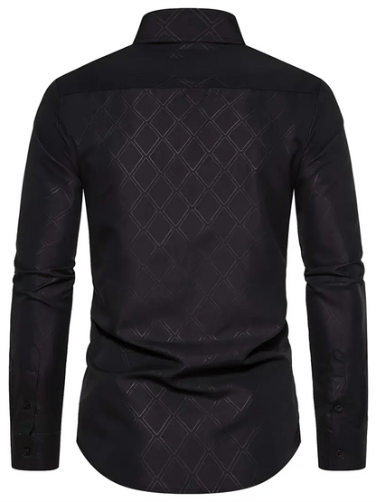 Men's Geometric Design Business Casual Shirt