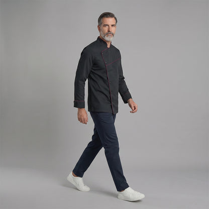 Men's Loose-Fit Long-Sleeve Multi-Button Dress Shirt