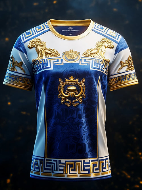 Men's Business Print Short Sleeve T-Shirt
