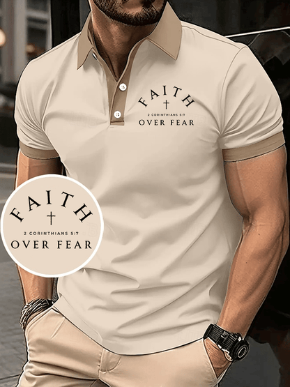 Men's Faith Printed Casual Polo Shirt