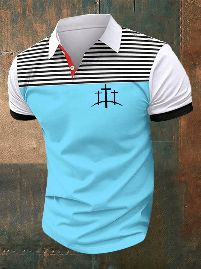 Men's Faith Printed Casual Polo Shirt