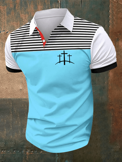 Men's Faith Printed Casual Polo Shirt