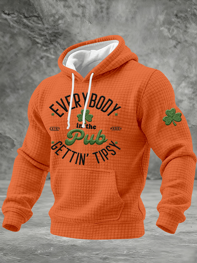 Men's St. Patrick's Day Print Checkered Hoodie