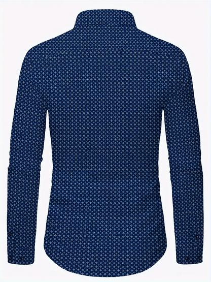 Men's Geometric Design Business Casual Shirt
