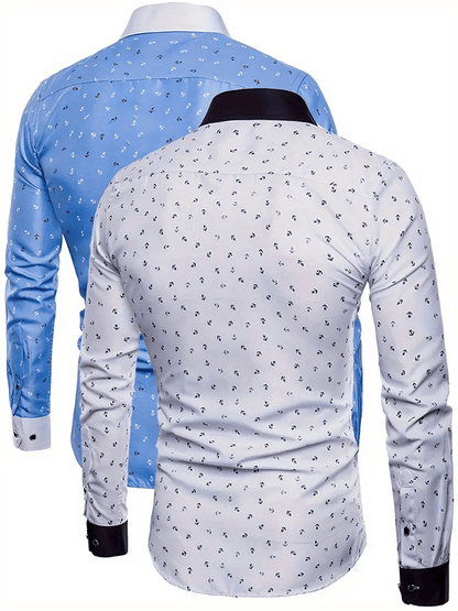 Men's Geometric Business Casual Shirt