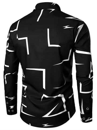 Men's Geometric Business Casual Shirt