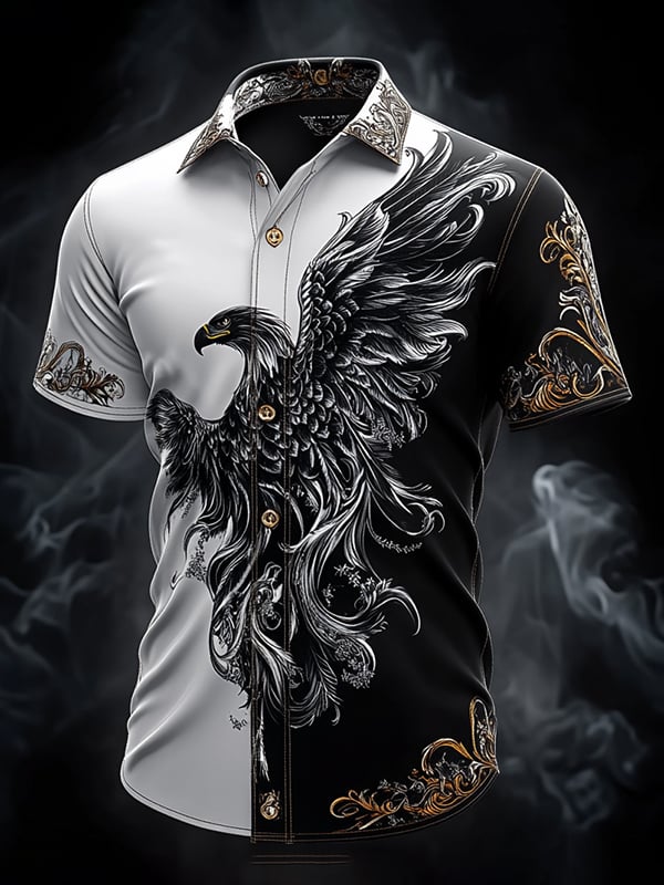 Men's Retro Viking Graphic Short Sleeve Shirt
