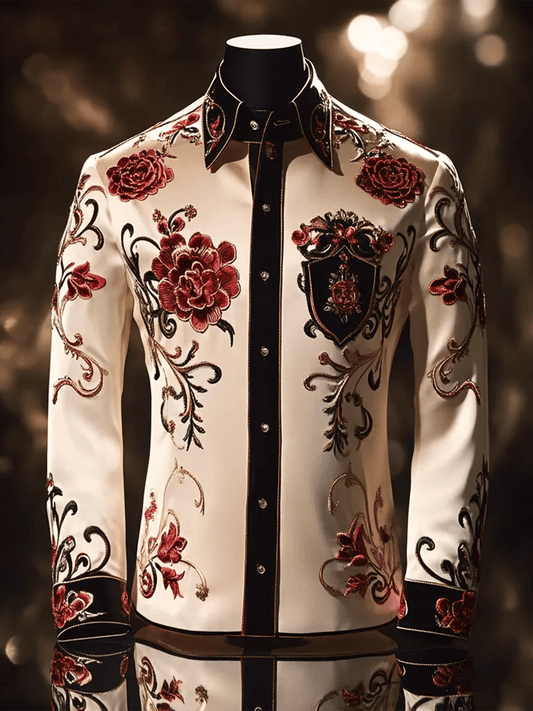 Men's Satin Luxe Long Sleeve Button Down Shirt