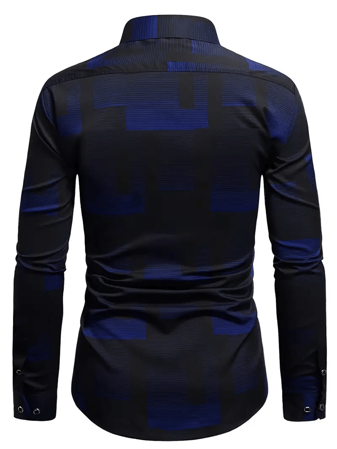 Men's Geometric Design Business Casual Shirt