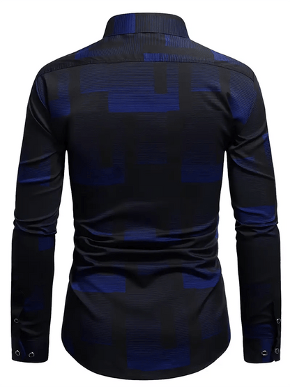Men's Geometric Design Business Casual Shirt