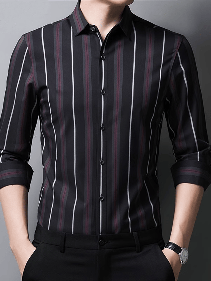 Men's Striped Business Casual Shirt