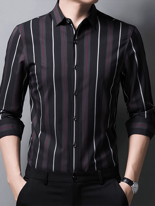 Men's Striped Business Casual Shirt