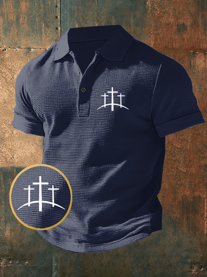 Men's Faith Waffle Short Sleeve Polo Shirt