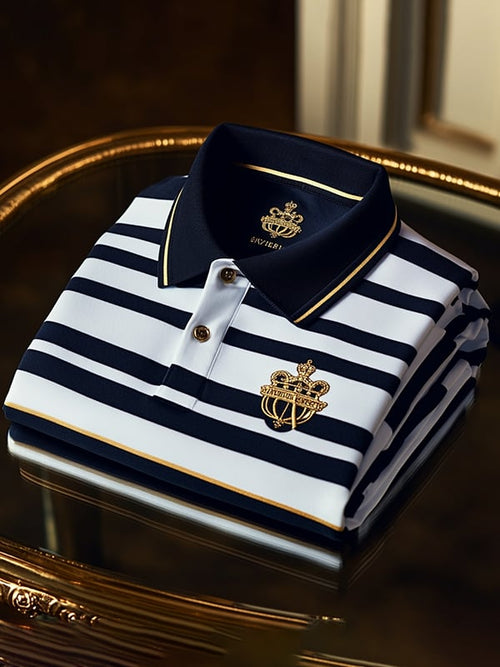 Men's Business Casual Button Short Sleeve Polo Shirt