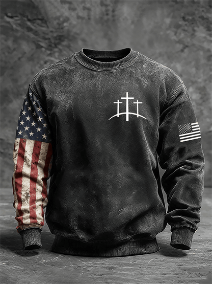 Men's Faith Print Crew Neck Sweatshirt
