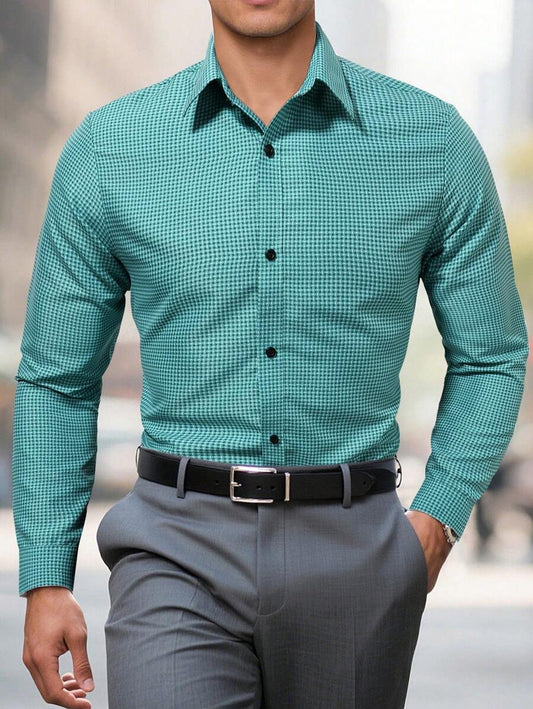 Men's Street Style Business Casual Printed Long Sleeve Shirt