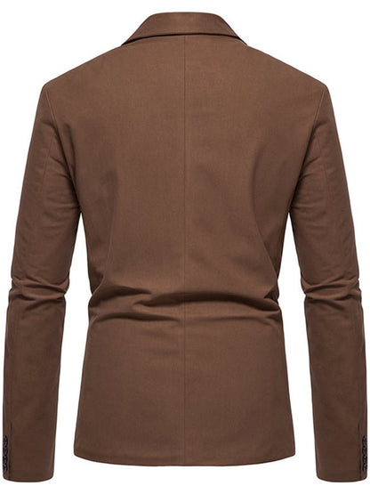 Men's Formal Single-Button Faux Suede Blazer