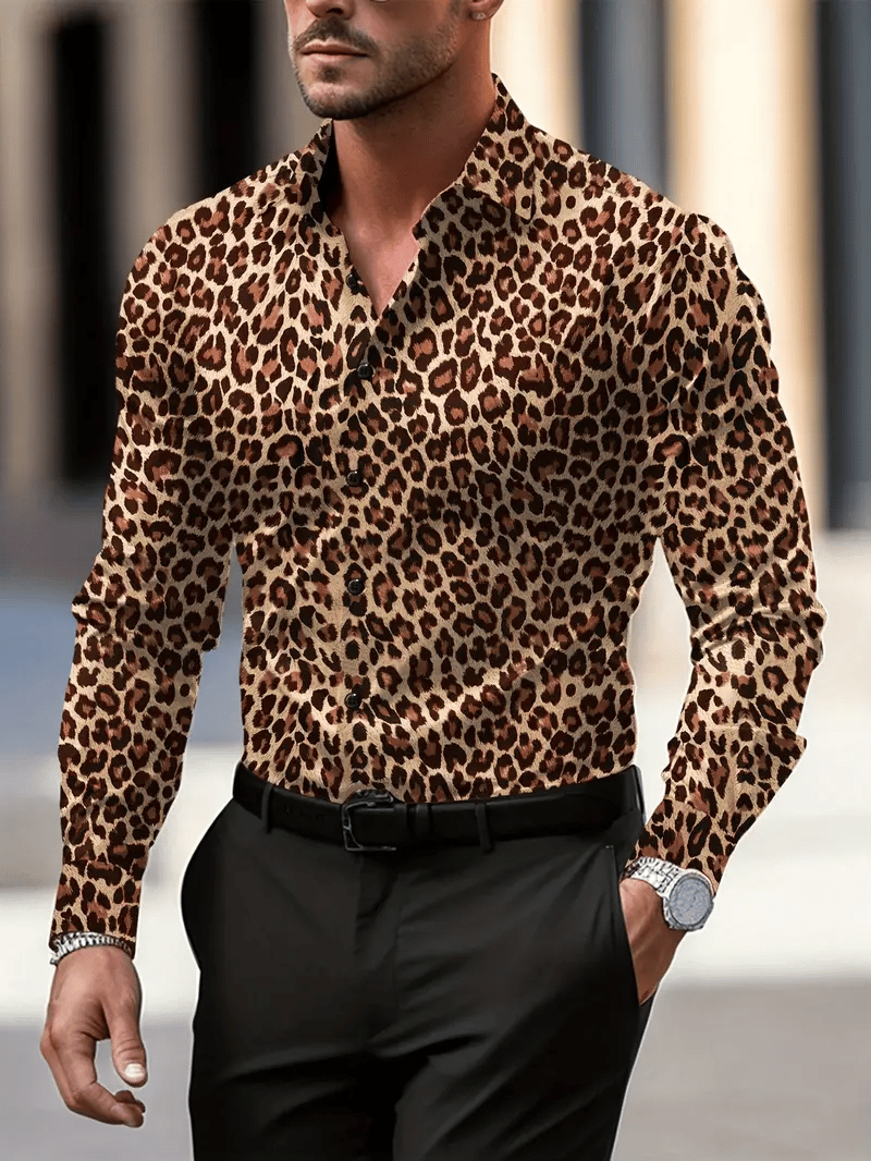 Men's Plaid Business Long Sleeve Shirt