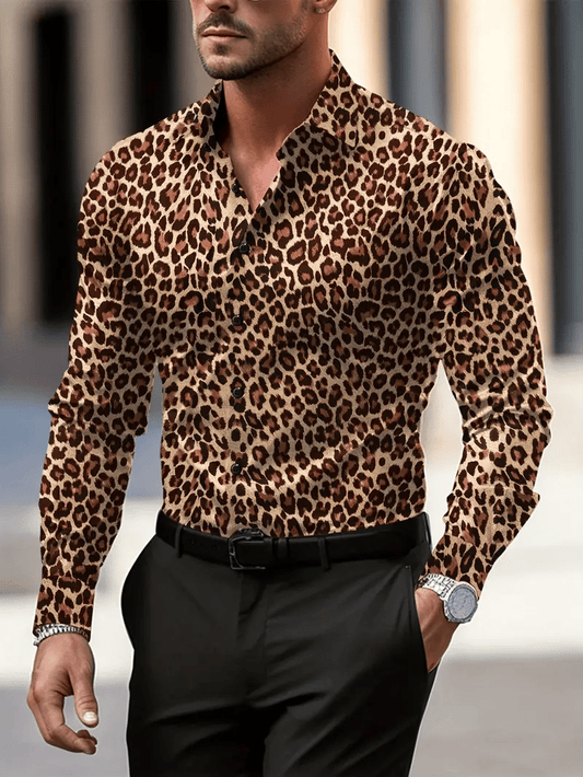 Men's Plaid Business Long Sleeve Shirt