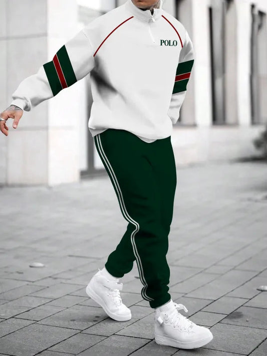 Relaxed Zipper Long Sleeve Two Piece Set