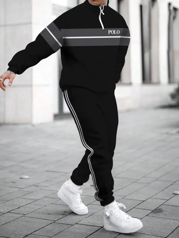 Relaxed Zipper Long Sleeve Two Piece Set