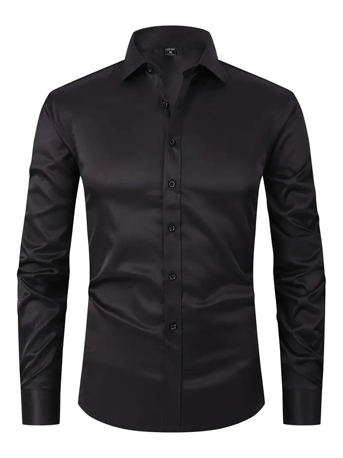 Men's Solid Color Design Business Casual Shirt