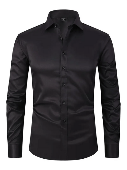 Men's Solid Color Design Business Casual Shirt