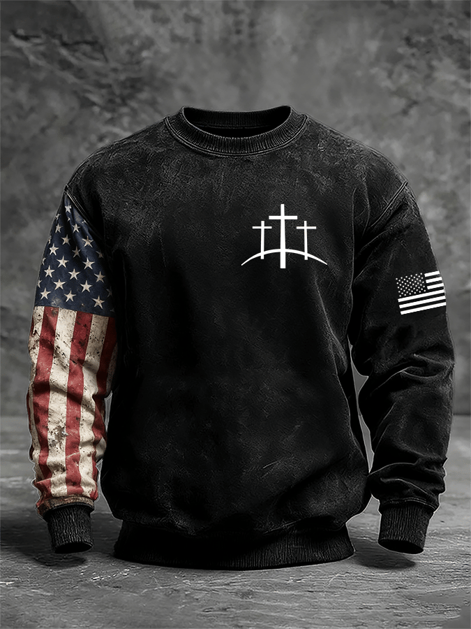 Men's Faith Print Crew Neck Sweatshirt