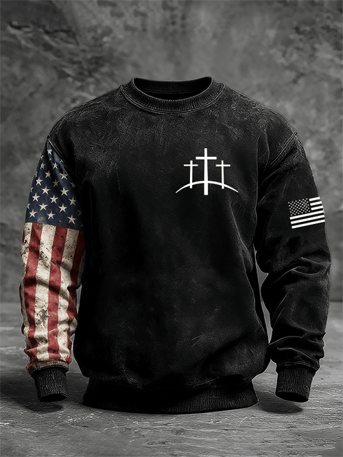 Men's Faith Print Crew Neck Sweatshirt