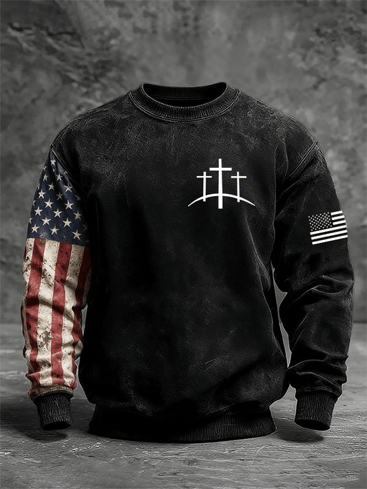Men's Faith Print Crew Neck Sweatshirt