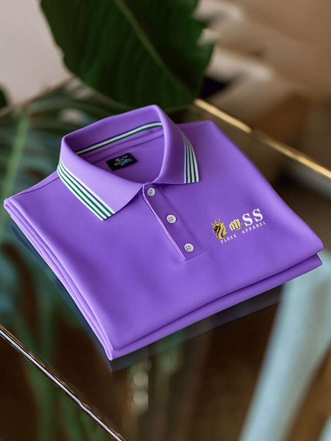 Men's Business Casual Printed Short Sleeve Polo Shirt