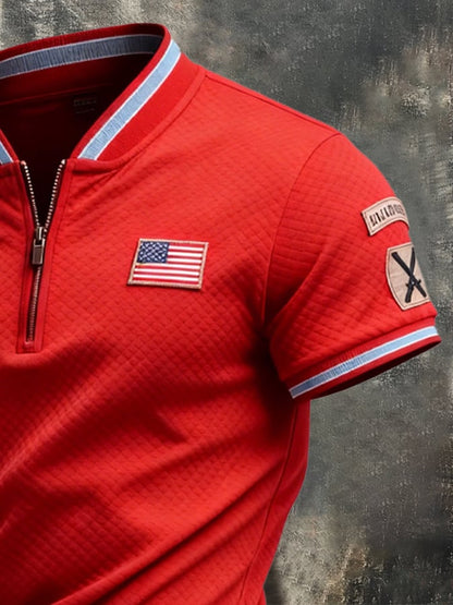 Men's Retro Patriot Patchwork T-shirt