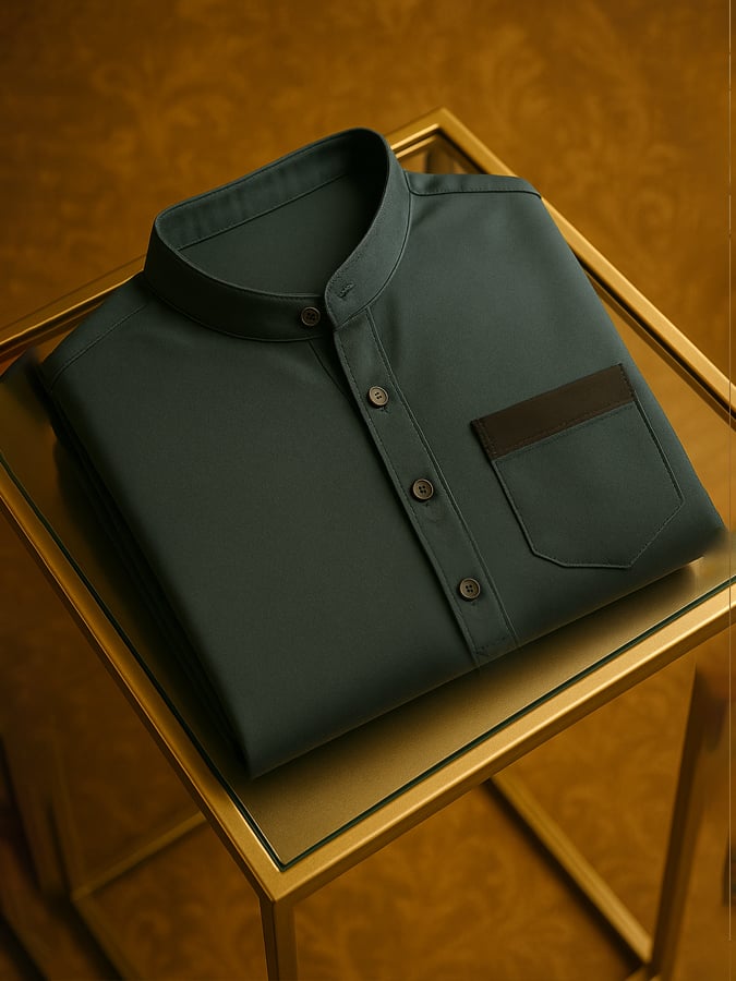 Men's Color Matching High-End Light Luxury Business Casual Short-Sleeved Shirt