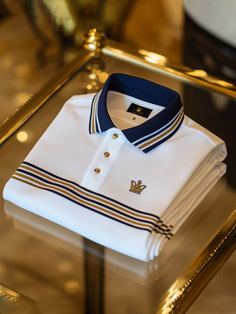 Men's Business Casual Button Short Sleeve Polo Shirt