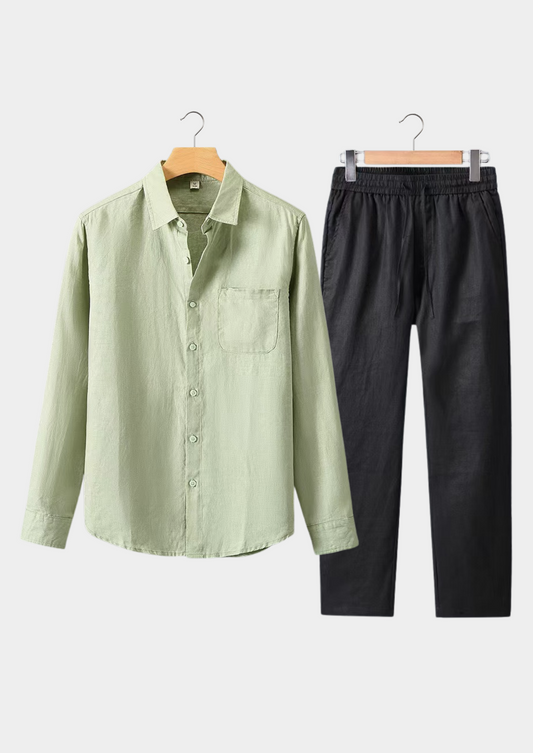 Aurelio Longsleeve Summer Set - Mint Green/black