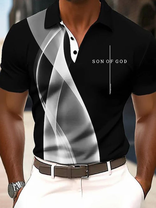 Men's Casual Contrast Color Faith Polo