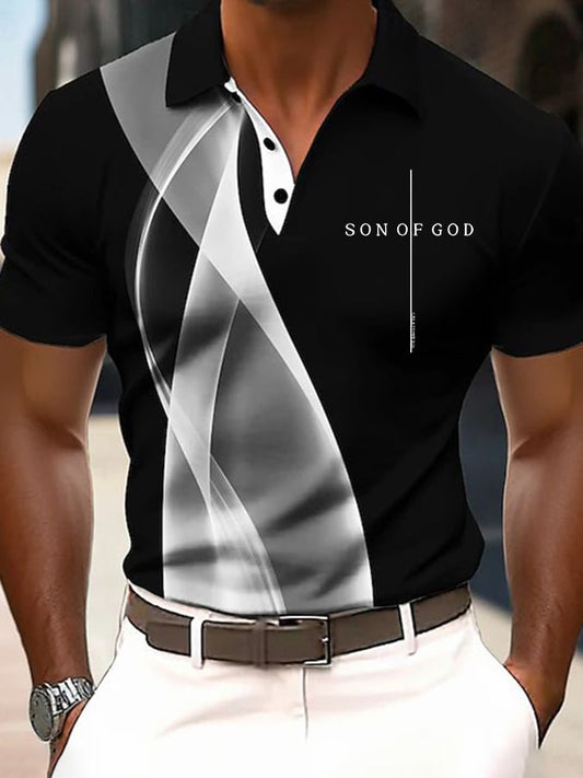 Men's Casual Contrast Color Faith Polo
