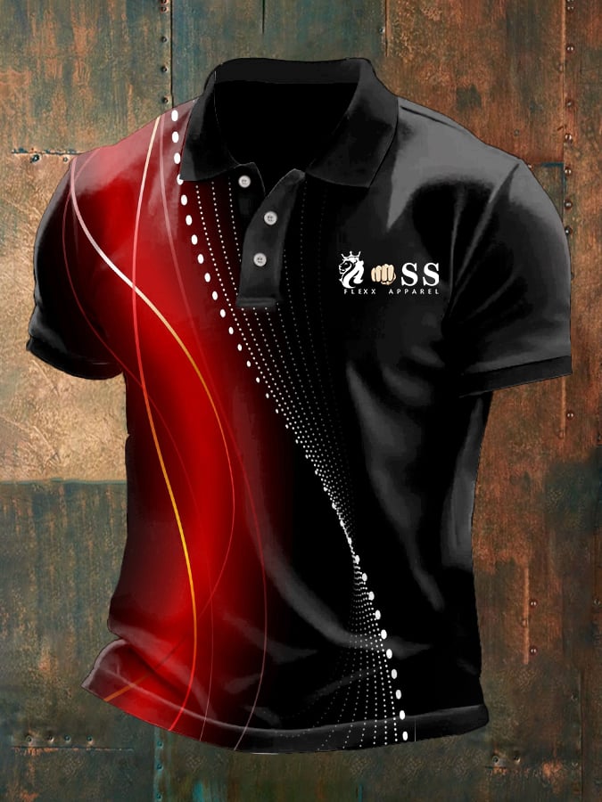 Men's Casual Business Simple Contrast Color Line Polo