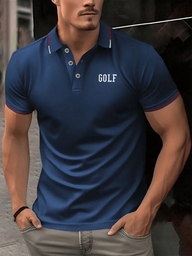 Men's Casual Business Button Short Sleeve Polo Shirt