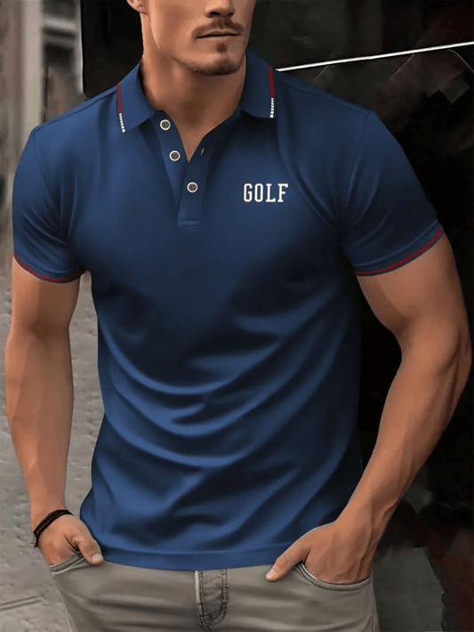 Men's Casual Business Button Short Sleeve Polo Shirt