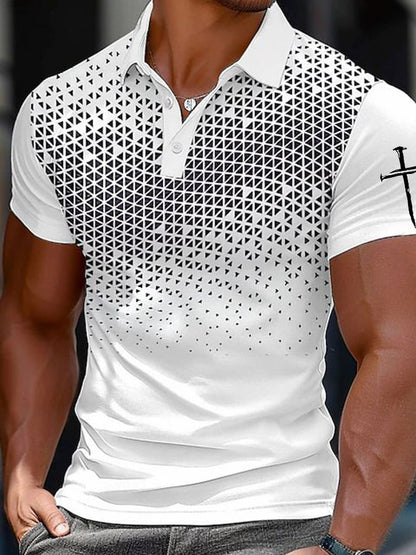 Men's Casual Contrast Color Faith Polo