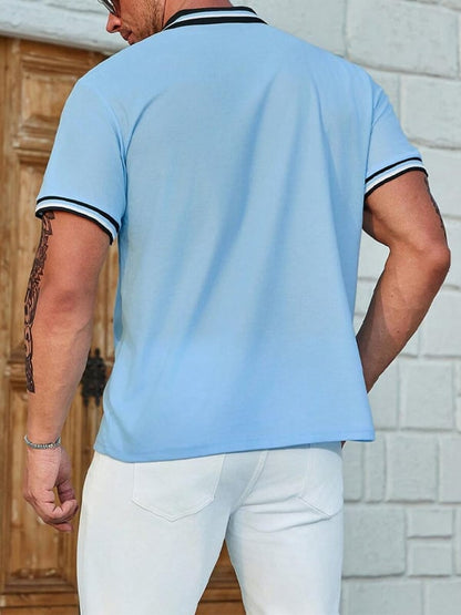 Casual Men'S Zipper Polo