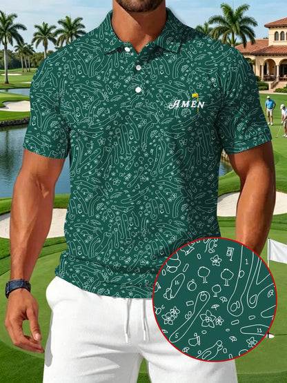 Men's Golf Print Casual Polo